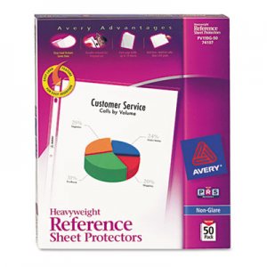 Avery 74107 Top-Load Poly Sheet Protectors, Heavy Gauge, Letter, Nonglare, 50/Box
