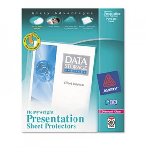 Avery 74400 Top-Load Poly Sheet Protectors, Heavy, Letter, Diamond Clear, 200/Box