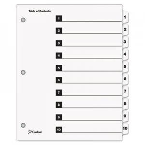 Cardinal CRD61013 OneStep Printable Table of Contents and Dividers, 10-Tab, 1 to 10, 11 x 8.5, White, 1