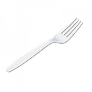 Dixie FH217 Plastic Cutlery, Heavyweight Forks, White, 1000/Carton