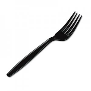 Dixie FH517 Plastic Cutlery, Heavyweight Forks, Black, 1000/Carton