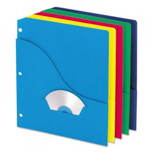 Pendaflex 32900 Wave Slash Pocket Project Folders, 3 Holes, Letter, Five Colors, 10/Pack