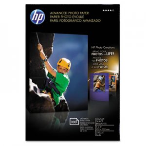 HP Q6638A Advanced Photo Paper, 56 lbs., Glossy, 4 x 6, 100 Sheets/Pack