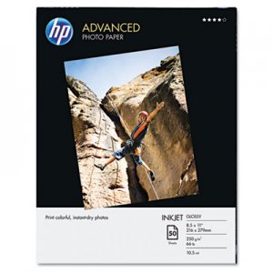 HP Q7853A Advanced Photo Paper, 56 lbs., Glossy, 8-1/2 x 11, 50 Sheets/Pack