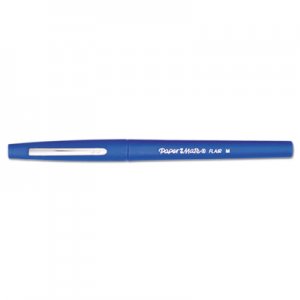 Paper Mate 8410152 Point Guard Flair Porous Point Stick Pen, Blue Ink, Medium, Dozen