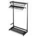 Quartet 20224 Single-Sided Rack w/Two Shelves, 12 Hangers, Steel, 48" Wide, Black