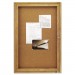 Quartet 363 Enclosed Bulletin Board, Natural Cork/Fiberboard, 24 x 36, Oak Frame
