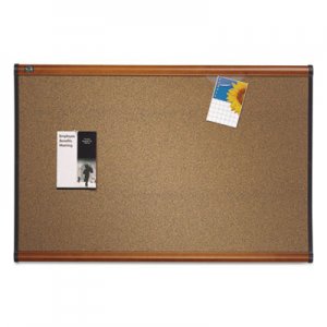 Quartet B243LC Prestige Bulletin Board, Brown Graphite-Blend Surface, 36 x 24, Cherry Frame