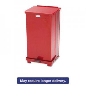 Rubbermaid Commercial ST12EPLRD Defenders Biohazard Step Can, Square, Steel, 12gal, Red