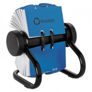 Rolodex 67236 Open Rotary Business Card File w/24 Guides, Black