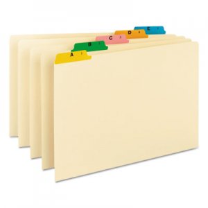 Smead SMD52180 Recycled Top Tab File Guides, Alpha, 1/5 Tab, Manila/Color, Legal, 25/Set