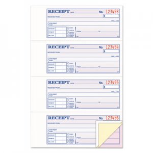 Adams TC1182 Receipt Book, 7 5/8 x 11, Three-Part Carbonless, 100 Forms