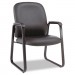 Alera ALEGE43LS10B Genaro Series Guest Chair, Black Leather, Sled Base