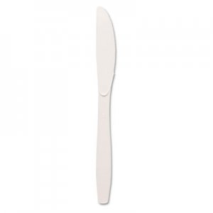 Dixie KM217 Plastic Cutlery, Heavy Mediumweight Knives, White, 1000/Carton