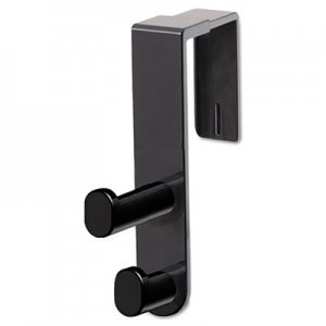 Safco 4225BL Plastic Coat Hook, 2-Hook, 1 3/4 x 6 1/2 x 7 3/4, Black