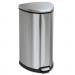 Safco 9687SS Step-On Waste Receptacle, Triangular, Stainless Steel, 10gal, Chrome/Black