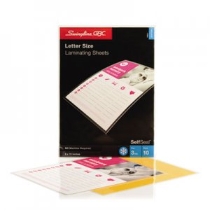 Swingline GBC 3747308 SelfSeal Single-Sided Letter-Size Laminating Sheets, 3mil, 9 x 12, 10/Pack