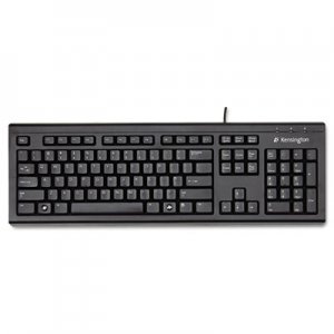 Kensington 64370 Keyboard for Life Slim Spill-Safe Keyboard, 104 Keys, Black