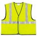 MCR Safety VCL2SLXL2 Class 2 Safety Vest, Fluorescent Lime w/Silver Stripe, Polyester, 2X