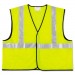 MCR Safety VCL2SLL Class 2 Safety Vest, Fluorescent Lime w/Silver Stripe, Polyester, Large