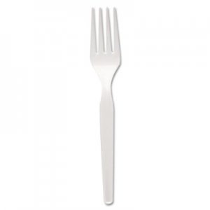 Dixie FM217 Plastic Cutlery, Heavy Mediumweight Forks, White, 1000/Carton