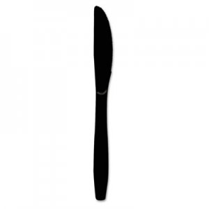 Dixie KM517 Plastic Cutlery, Heavy Mediumweight Knives, Black, 1000/Carton