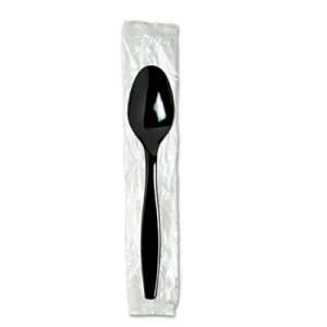 Dixie TH53C7 Individually Wrapped Tea Spoons, Plastic, Black 1000/Carton