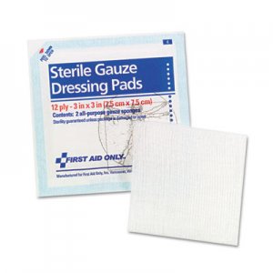 First Aid Only FAOFAE5005 Gauze Pads, 3" x 3", 5/Pack