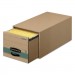 Bankers Box 1231201 Super STOR/DRAWER Steel Plus Storage Box, Legal, Kraft/Green, 6/Carton