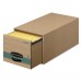 Bankers Box 1231101 Super STOR/DRAWER Steel Plus Storage Box, Letter, Kraft/Green, 6/Carton