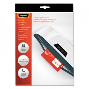 Fellowes 52003 Laminating Pouches, Luggage Tag Style, 5mil, 4 1/4 x 2 1/2, 25/Pack