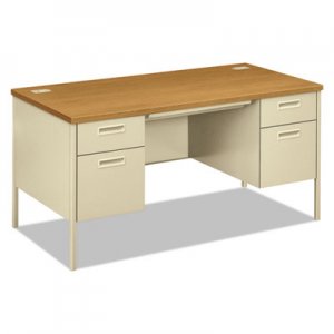 HON P3262CL Metro Classic Double Pedestal Desk, 60w x 30d x 29 1/2h, Harvest/Putty