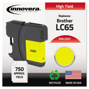 Innovera IVRLC65Y Remanufactured LC65Y High-Yield Ink, Yellow