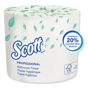 Scott KCC05102CT Essential Standard Roll Bathroom Tissue, Septic Safe, 1-Ply, White, 1210 Sheets/Roll, 80 Rolls/Carton