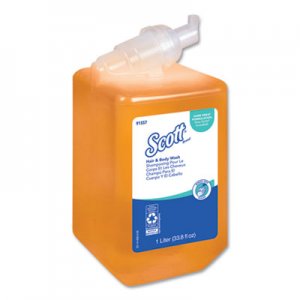 Scott KCC91557 Essential Hair and Body Wash, Citrus Floral, 1 L Bottle, 6/Carton