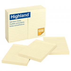 Highland 6609YW Self-Stick Notes, 4 x 6, Yellow, 100-Sheet