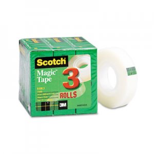 Scotch 810K3 Magic Tape Refill, 3/4" x 1000", 3/Pack