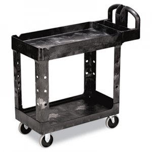 Rubbermaid Commercial 450088BK Heavy-Duty Utility Cart, Two-Shelf, 17-1/8w x 38-1/2d x 38-7/8h