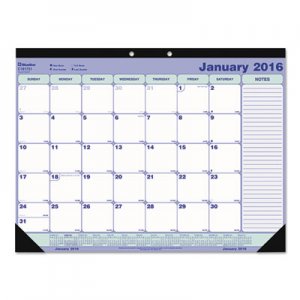 Blueline C181731 Monthly Desk Pad Calendar, 21 1/4 x 16, White/Black, 2016
