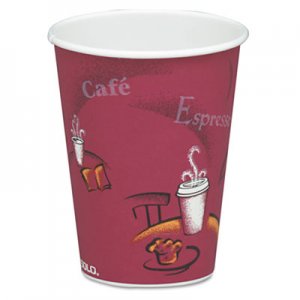 Dart SCC378SIPK Bistro Design Hot Drink Cups, Paper, 8oz, Maroon, 50/Pack