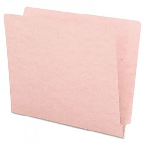 Smead SMD25610 Reinforced End Tab Colored Folders, Straight Tab, Letter Size, Pink, 100/Box