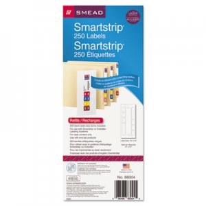 Smead SMD66004 Color-Coded Smartstrip Refill Label Forms, Laser Printer, Assorted, 1.5 x 7.5, White, 250/Pack