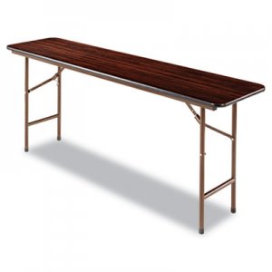 Alera ALEFT727218MY Wood Folding Table, Rectangular, 72w x 18d x 29h, Walnut