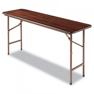 Alera ALEFT726018MY Wood Folding Table, Rectangular, 60w x 18d x 29h, Walnut
