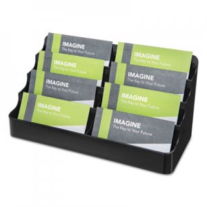 deflecto 90804 Recycled Business Card Holder, Holds 400 2 x 3 1/2 Cards, Eight-Pocket, Black