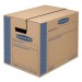 Bankers Box 0062701 SmoothMove Prime Small Moving Boxes, 16l x 12w x 12h, Kraft/Blue, 10/Carton
