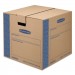 Bankers Box 0062801 SmoothMove Prime Medium Moving Boxes, 18l x 18w x 16h, Kraft/Blue, 8/Carton