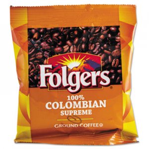 Folgers FOL06451 Coffee, 100% Colombian, Ground, 1.75oz Fraction Pack, 42/Carton
