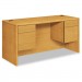 HON 10765CC 10700 Kneespace Credenza, 3/4 Height Pedestals, 60w x 24d x 29 1/2h, Harvest