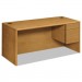 HON 10783RCC 10700 Series "L" Desk, 3/4 Right Pedestal, 66w x 30d x 29 1/2h, Harvest